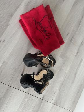 Louboutin Black Lattice Heels 3
