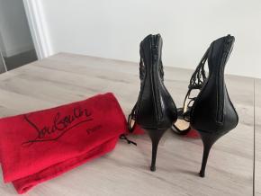 Louboutin Black Lattice Heels 4
