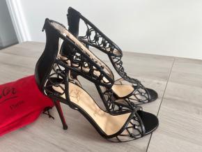 Louboutin Black Lattice Heels 5