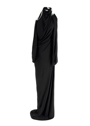 Christopher Esber Black Jersey 'Levitate' Longsleeve Halter Dress 3