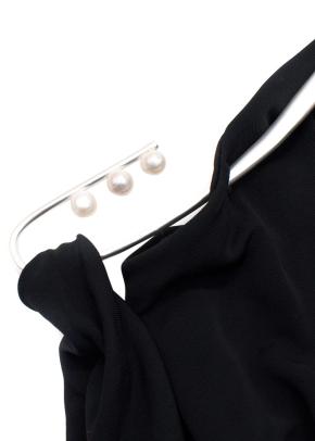 Christopher Esber Black Jersey 'Levitate' Longsleeve Halter Dress 8