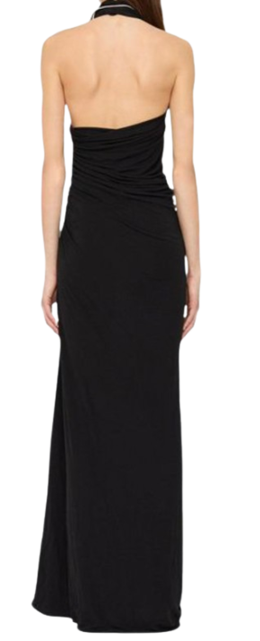 Christopher Esber Black Jersey 'Levitate' Longsleeve Halter Dress 2