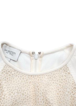 Giambattista Valli Lace Top White Crepe Mini Dress 6