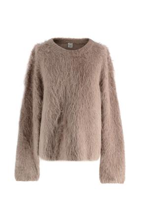 Toteme Boxy Alpaca Knit in Taupe 2