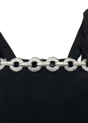 David Koma Bow Embellished Black Mini Dress 8