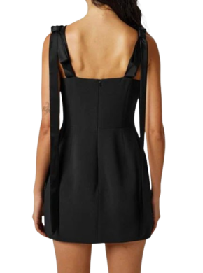 David Koma Bow Embellished Black Mini Dress 3
