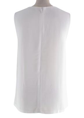 Emilio Pucci  Embroidered White Crepe Sleeveless Blouse 10
