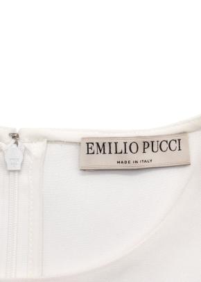 Emilio Pucci  Embroidered White Crepe Sleeveless Blouse 4