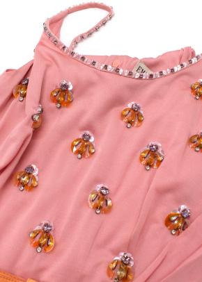 Emilio Pucci Embellished  Belted Pink Maxi Dress 6