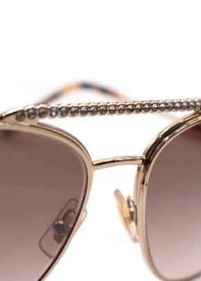 Miu Miu Pilot-Frame Embellished Sunglasses 7