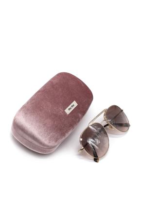 Miu Miu Pilot-Frame Embellished Sunglasses 9