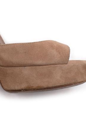 Alaia Beige Suede Platform Sandals 14
