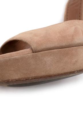 Alaia Beige Suede Platform Sandals 11