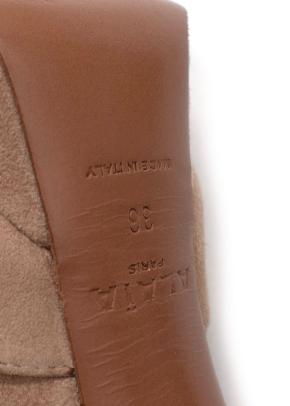 Alaia Beige Suede Platform Sandals 12