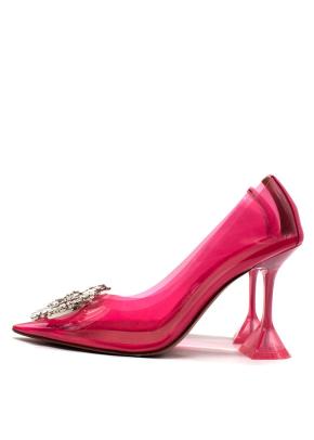 Amina Muaddi Begum Emellished Pink PVC Pump 5