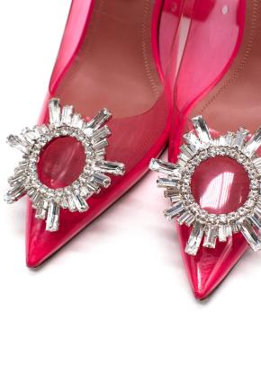 Amina Muaddi Begum Emellished Pink PVC Pump 4