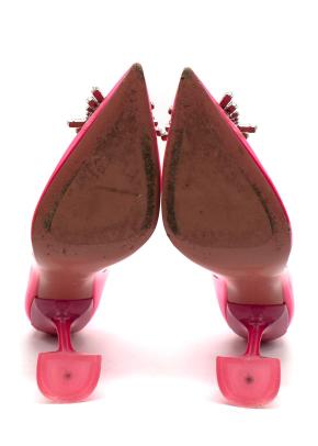 Amina Muaddi Begum Emellished Pink PVC Pump 8