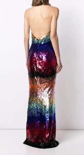 Zuhair Murad Gradient-Sequin Halterneck Gown 3