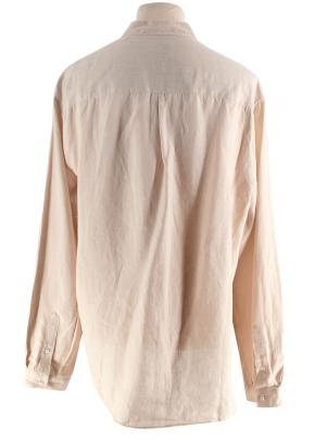Brunello Cucinelli Neutral Hemp Linen Collarless Shirt 4
