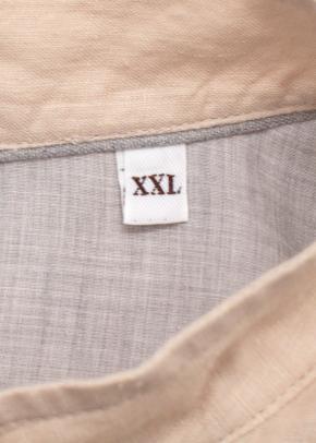 Brunello Cucinelli Neutral Hemp Linen Collarless Shirt 8