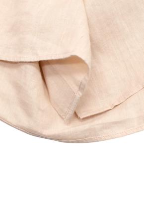 Brunello Cucinelli Neutral Hemp Linen Collarless Shirt 10