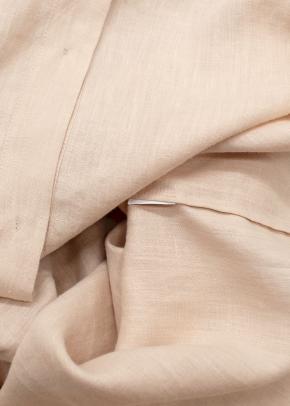 Brunello Cucinelli Neutral Hemp Linen Collarless Shirt 7