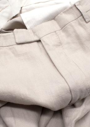 Boglioli Linen Trousers in Stone 3