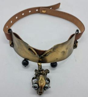 Valentino Skull Pendant Leather Choker 6