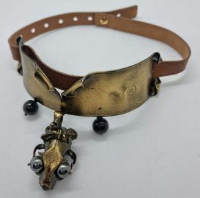Valentino Skull Pendant Leather Choker 2