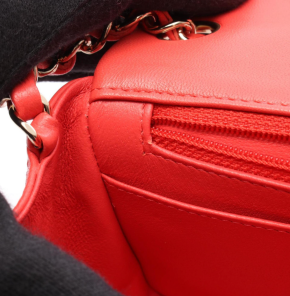 Chanel Mini Matelassé in Coral Leather with Gold Tone Hardware 6