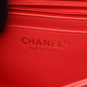 Chanel Mini Matelassé in Coral Leather with Gold Tone Hardware 4