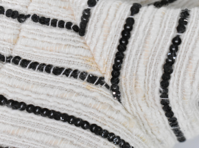 Chanel Ivory And Black Sequin Striped Tweed Jacket 13