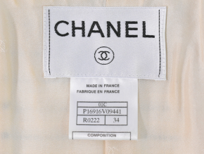 Chanel Ivory And Black Sequin Striped Tweed Jacket 9