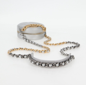 Chanel Grey Quilted Mini Round Bag with Silver and Gold Tone Hardware 20