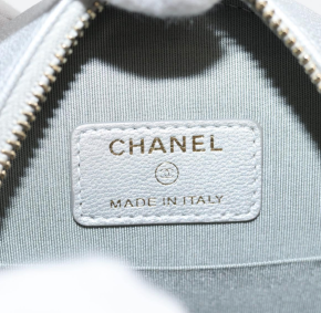 Chanel Grey Quilted Mini Round Bag with Silver and Gold Tone Hardware 16