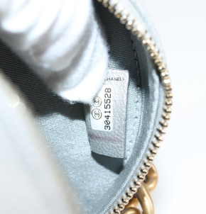 Chanel Grey Quilted Mini Round Bag with Silver and Gold Tone Hardware 12