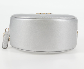 Chanel Grey Quilted Mini Round Bag with Silver and Gold Tone Hardware 7