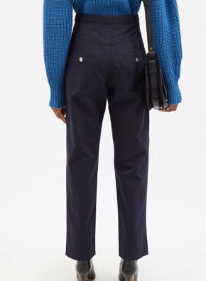 Isabel Marant Etoile Navy 'Phil' Trousers with Silver Zip 5