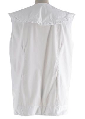 Ganni White Sleeveless Shirt with Oversized Frill Collar 10