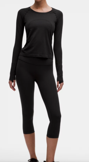Lululemon Black Wunder Under HR Crop Yoga Pants 21" 2