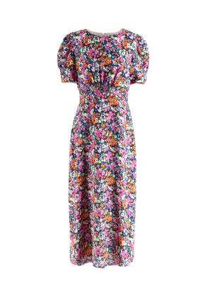 Saloni Bianca Floral-print Silk Midi Dress 4