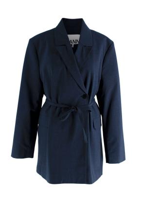 Ganni Drapey Melange Indigo Suit 8