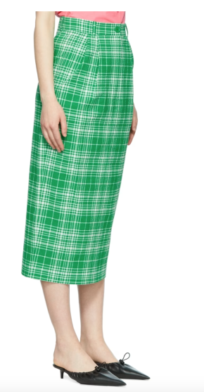 Sportmax Green Check Midi Skirt 2