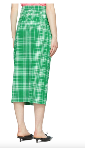 Sportmax Green Check Midi Skirt 4