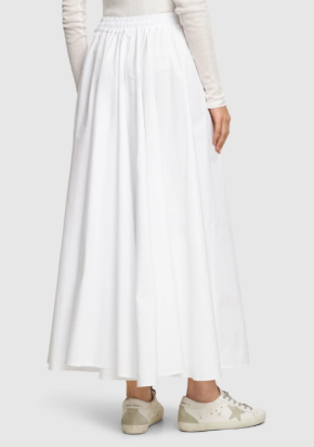 Aspesi White Cotton poplin midi skirt 5