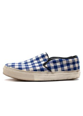 Celine Royal Blue and White Plaid Slip On Trainers 9