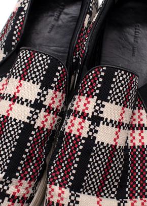 Celine Red and Black Check Slip On Trainers 2