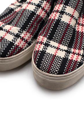 Celine Red and Black Check Slip On Trainers 3