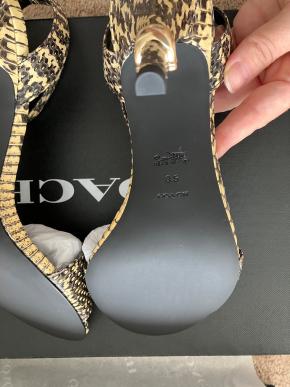 Coach Snakeskin Print Heeled Sandals 5