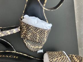 Coach Snakeskin Print Heeled Sandals 7
